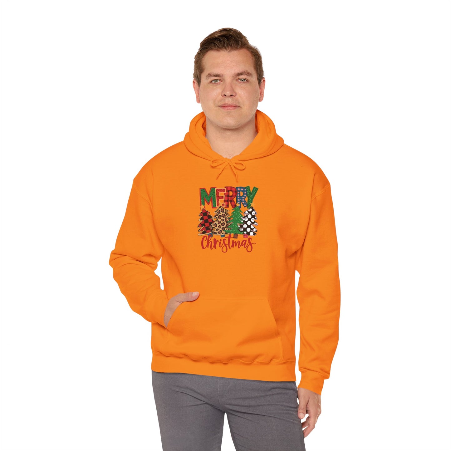 Merry Christmas 4trees- Unisex Hoodie for Fall Celebrations
