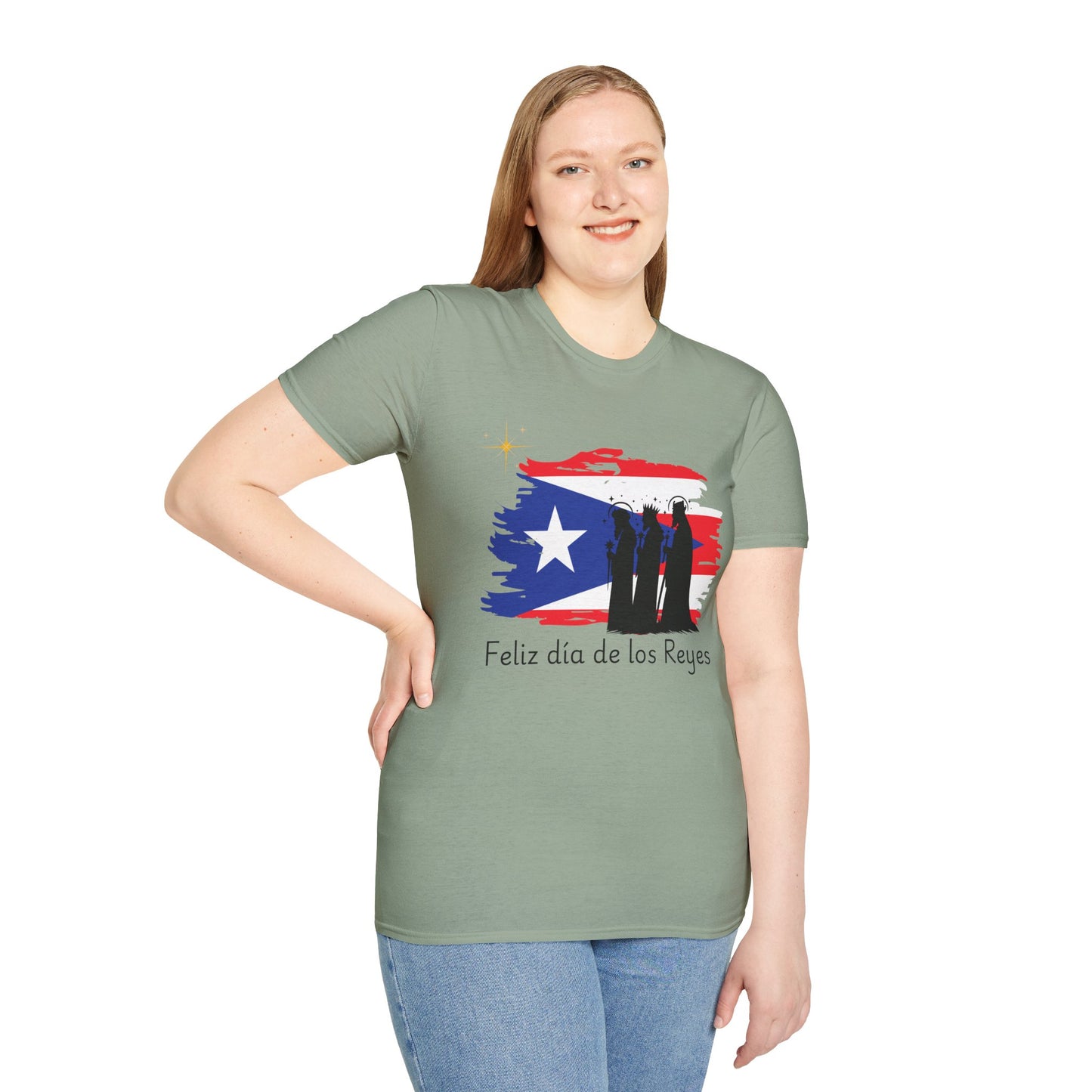 Feliz Dia de los Reyes (Bandera) - Unisex Softstyle T-Shirt