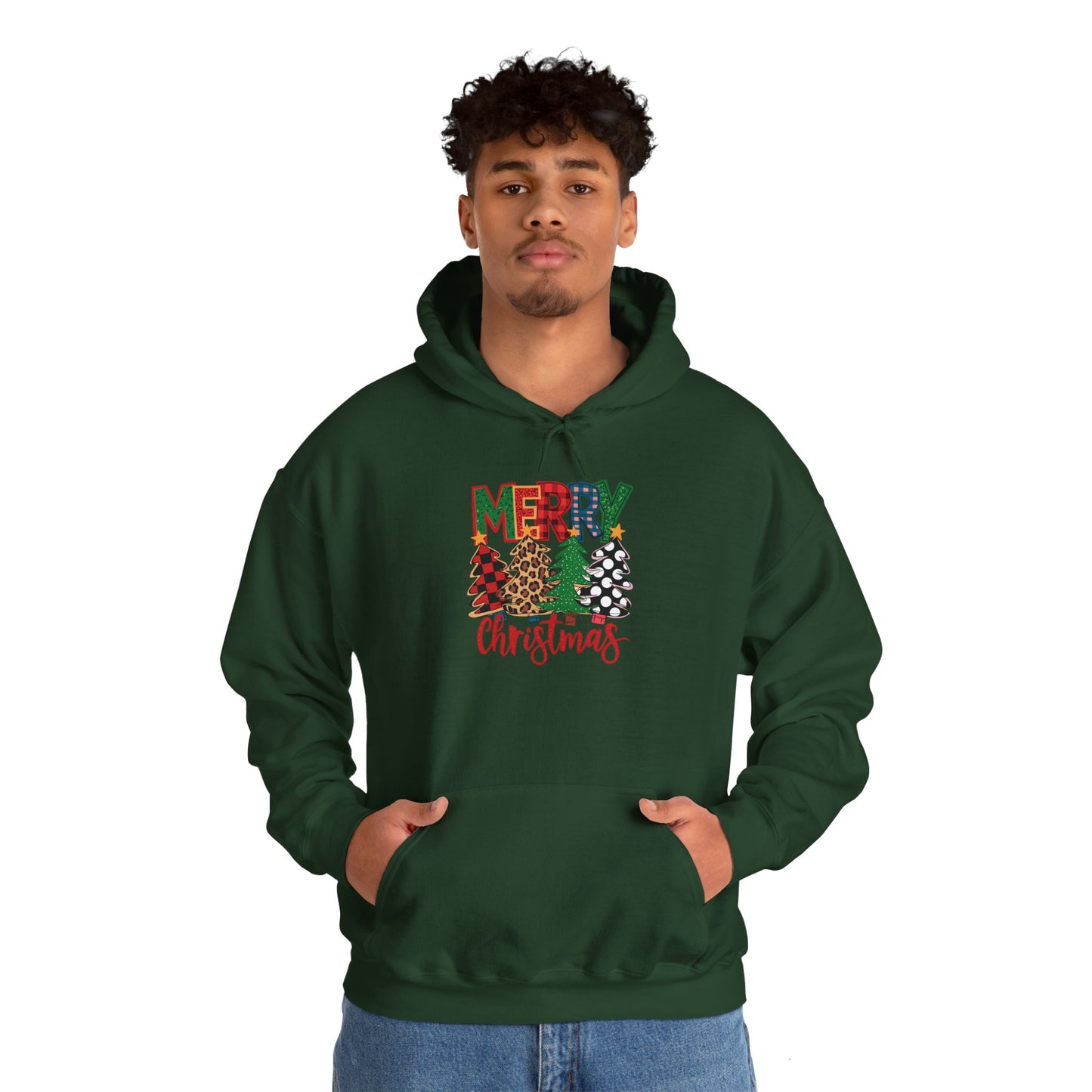 Merry Christmas 4trees- Unisex Hoodie for Fall Celebrations