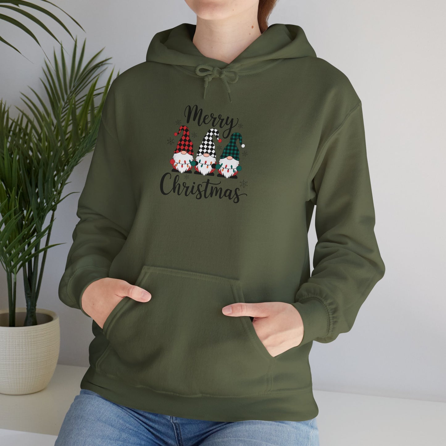 Merry Christmas 3elfs- Unisex Hoodie for Fall Celebrations
