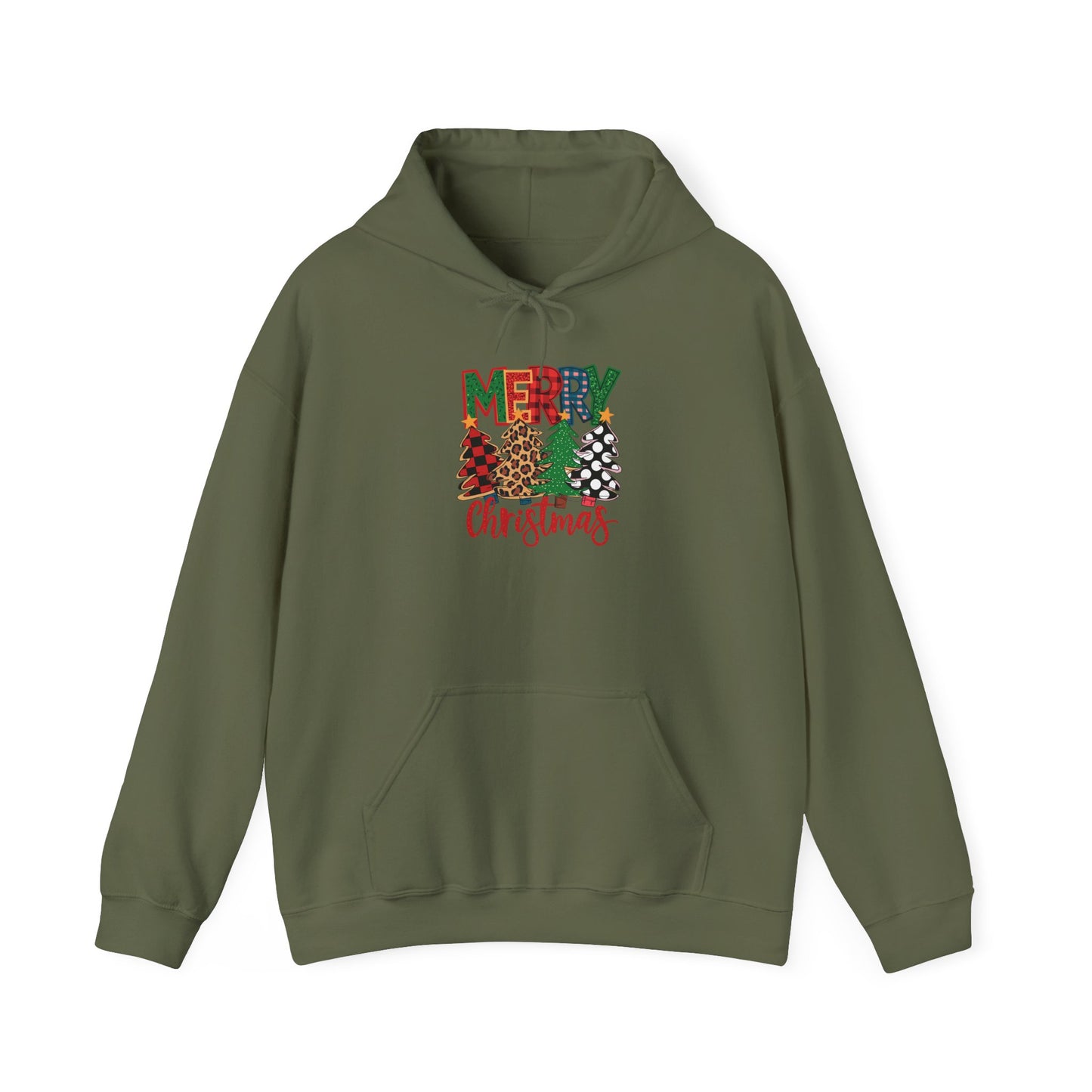 Merry Christmas 4trees- Unisex Hoodie for Fall Celebrations