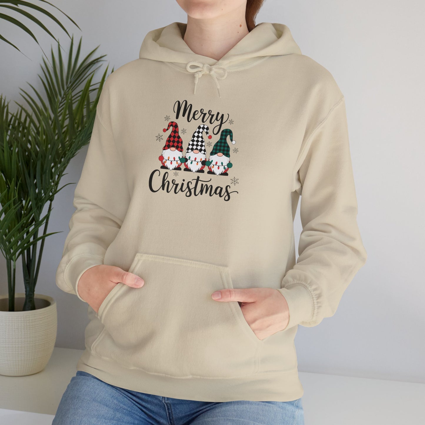 Merry Christmas 3elfs- Unisex Hoodie for Fall Celebrations