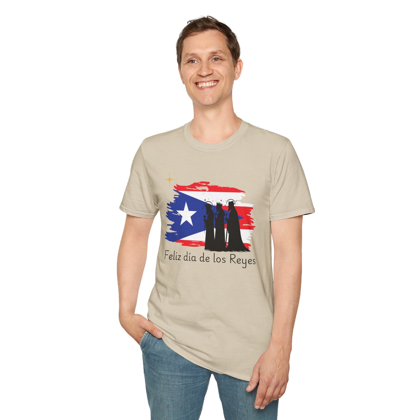Feliz Dia de los Reyes (Bandera) - Unisex Softstyle T-Shirt