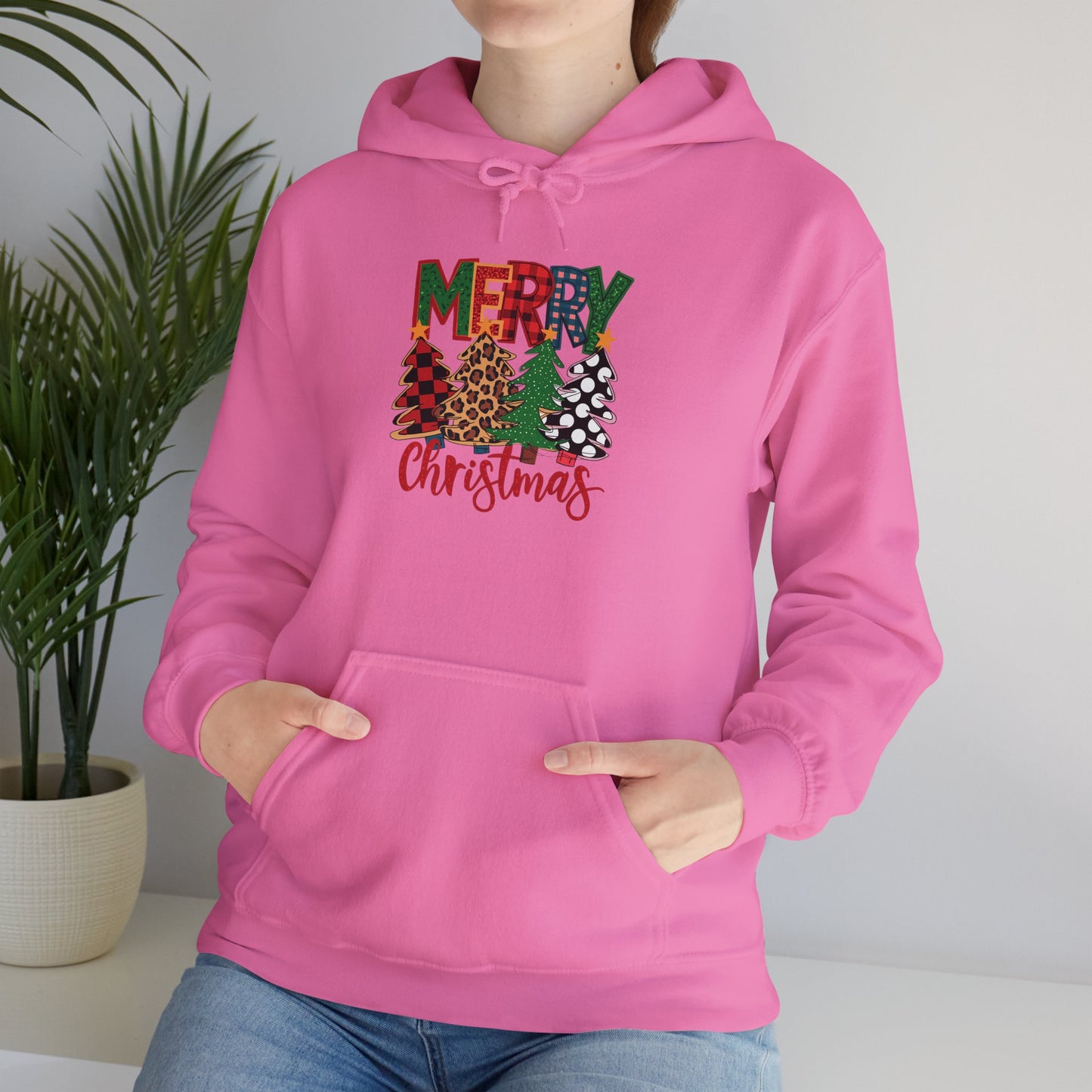 Merry Christmas 4trees- Unisex Hoodie for Fall Celebrations