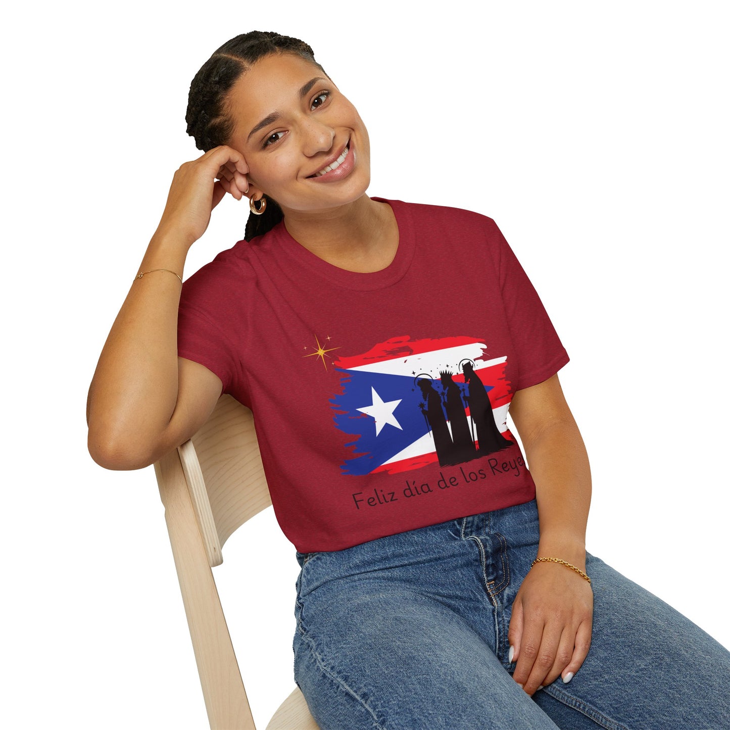 Feliz Dia de los Reyes (Bandera) - Unisex Softstyle T-Shirt