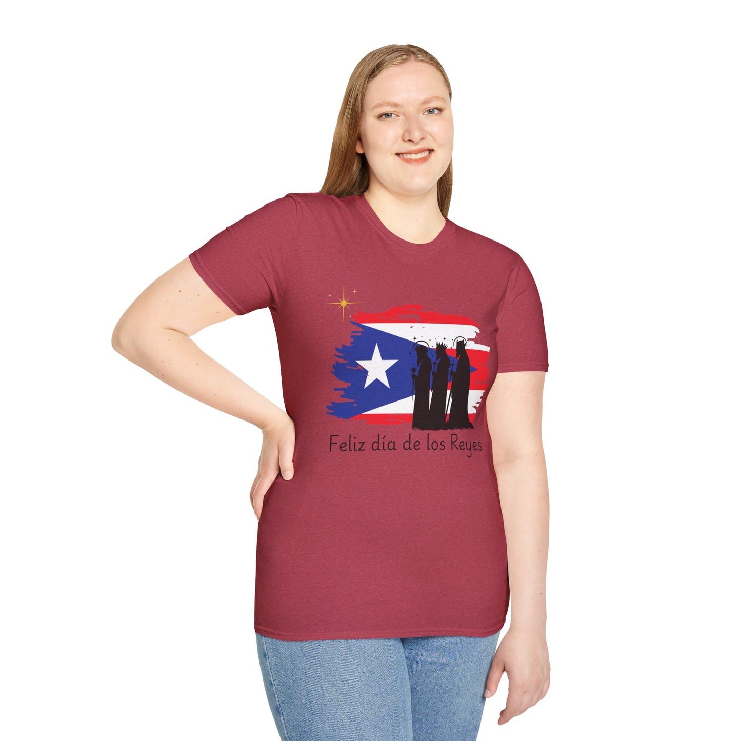 Feliz Dia de los Reyes (Bandera) - Unisex Softstyle T-Shirt