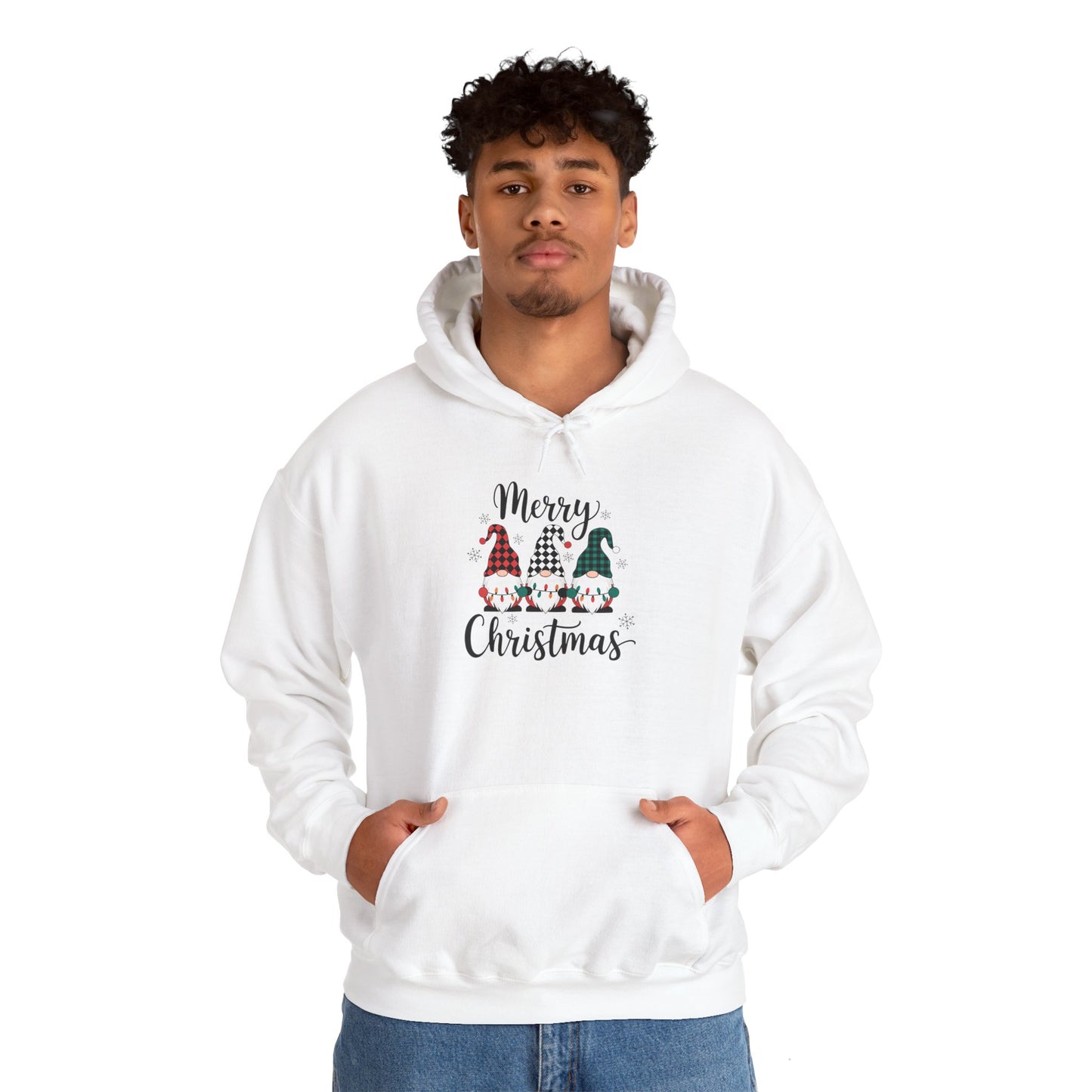 Merry Christmas 3elfs- Unisex Hoodie for Fall Celebrations