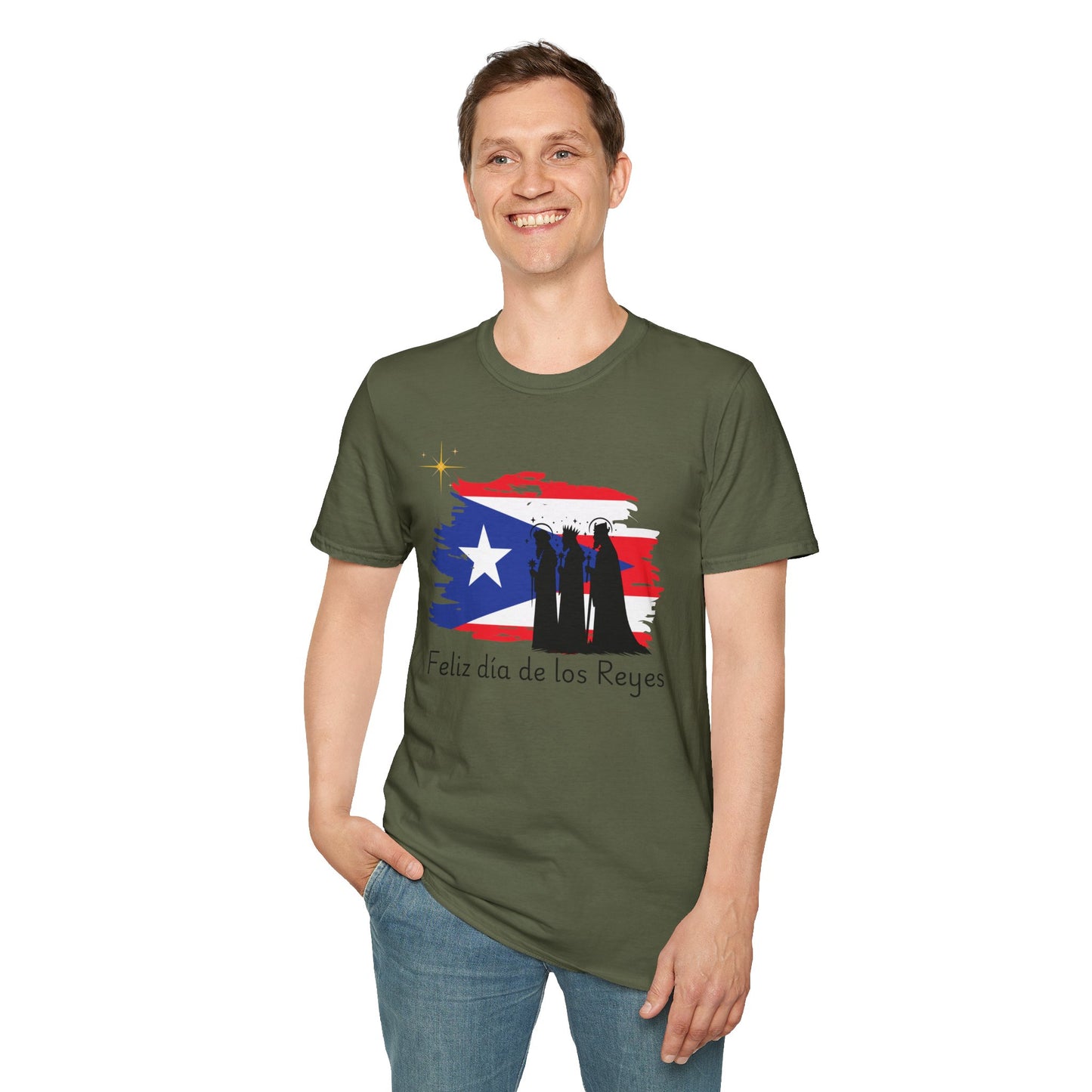 Feliz Dia de los Reyes (Bandera) - Unisex Softstyle T-Shirt