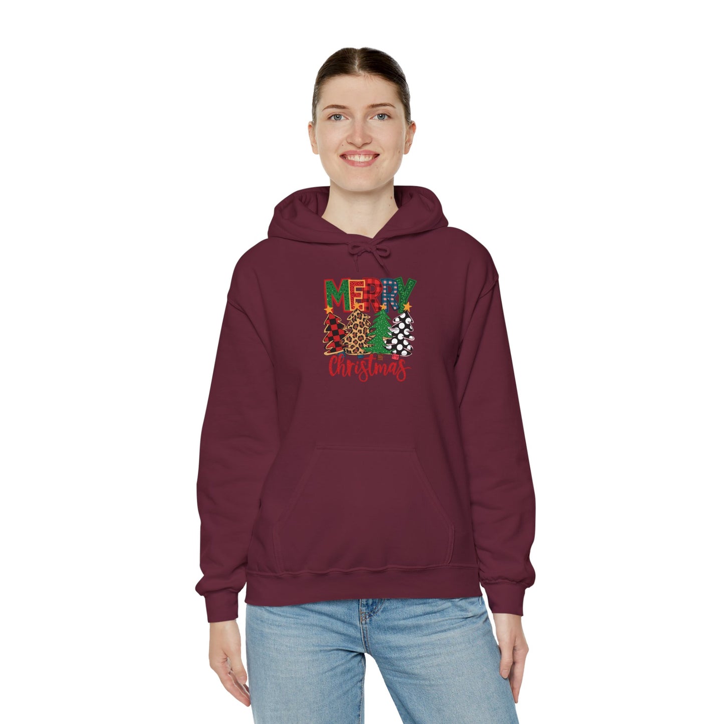 Merry Christmas 4trees- Unisex Hoodie for Fall Celebrations