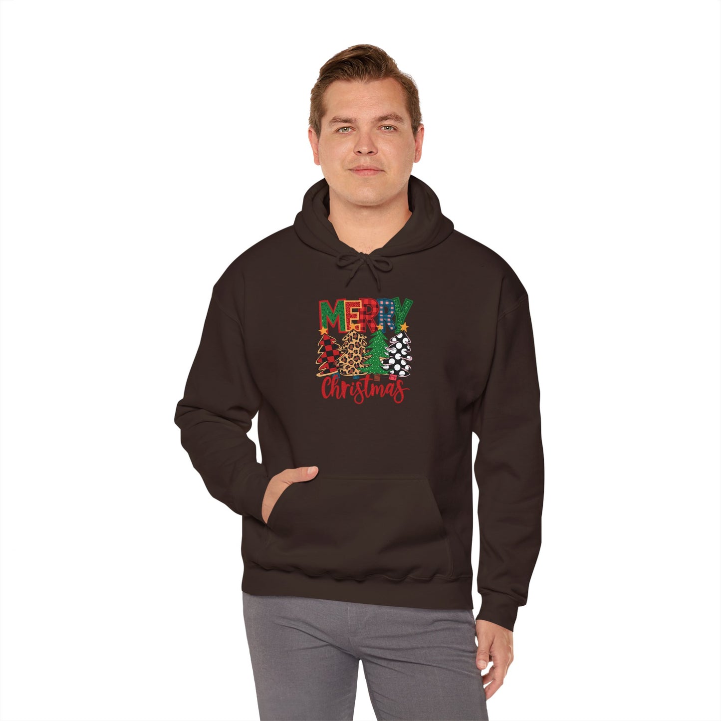 Merry Christmas 4trees- Unisex Hoodie for Fall Celebrations