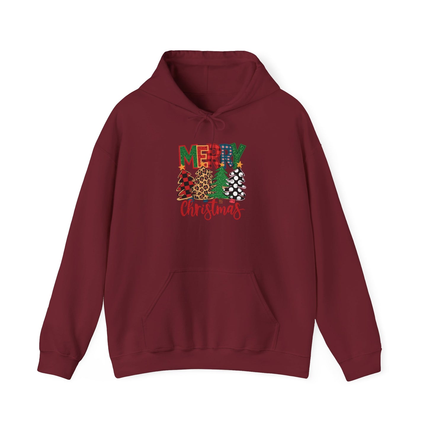 Merry Christmas 4trees- Unisex Hoodie for Fall Celebrations