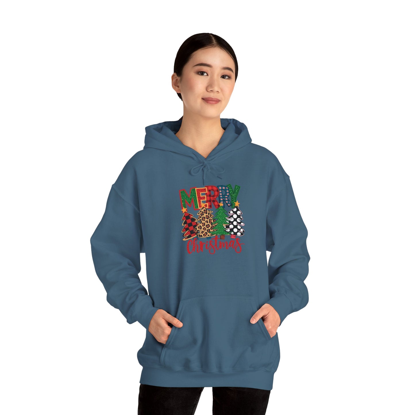 Merry Christmas 4trees- Unisex Hoodie for Fall Celebrations