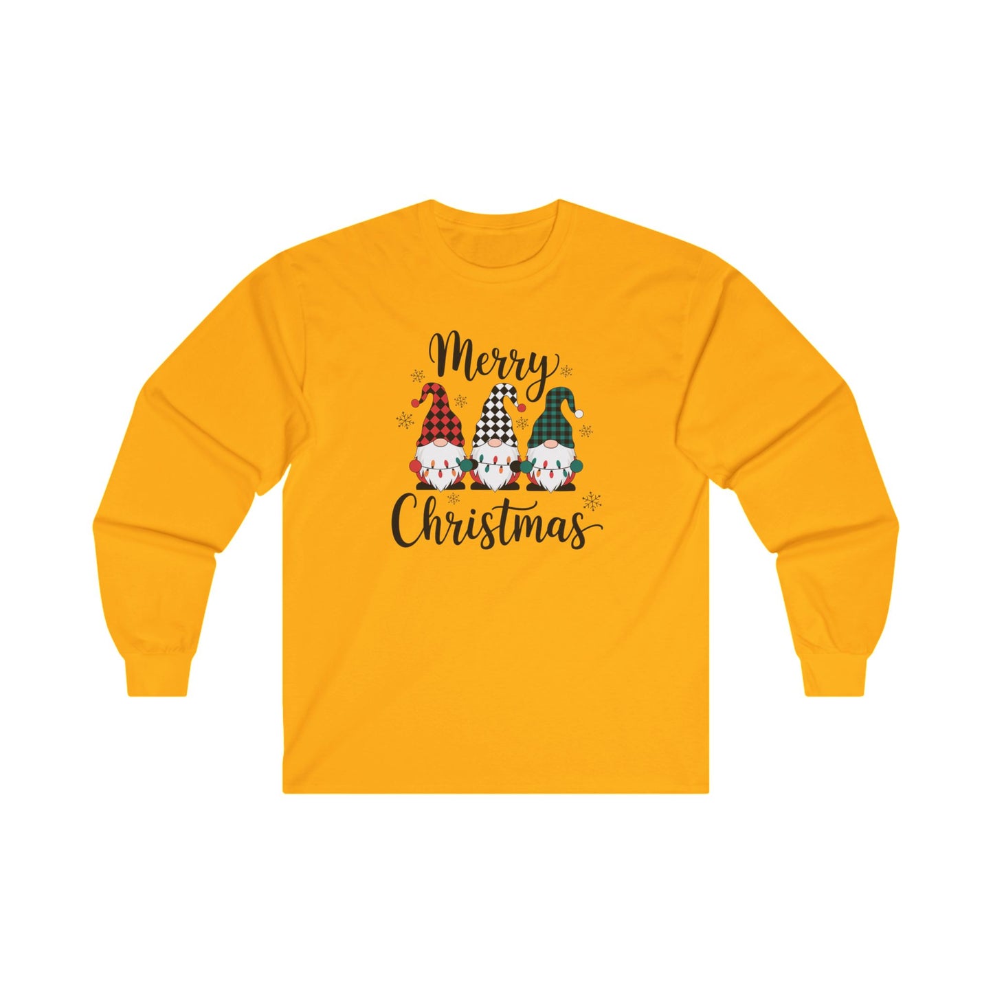 Merry Christmas 3elfs- Unisex Long Sleeve Tee - Fall Vibes, Perfect for Christmas Celebrations