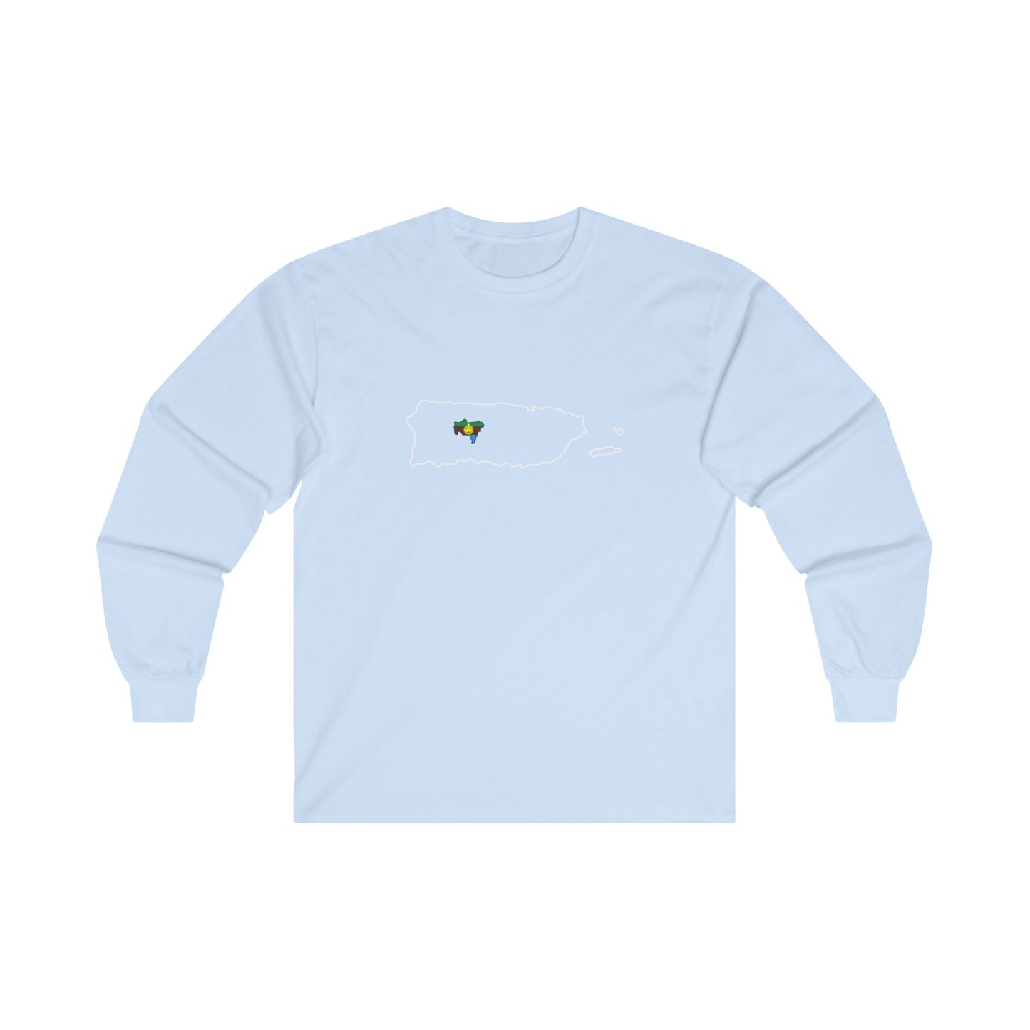 Utuado, PR Map (White: outline) - Unisex Long Sleeve Tee