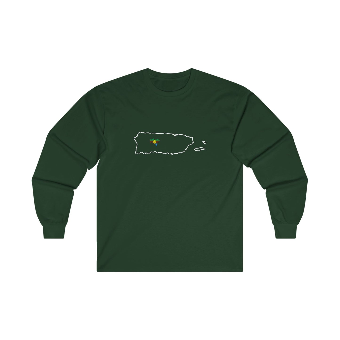 Utuado, PR Map (White: outline) - Unisex Long Sleeve Tee