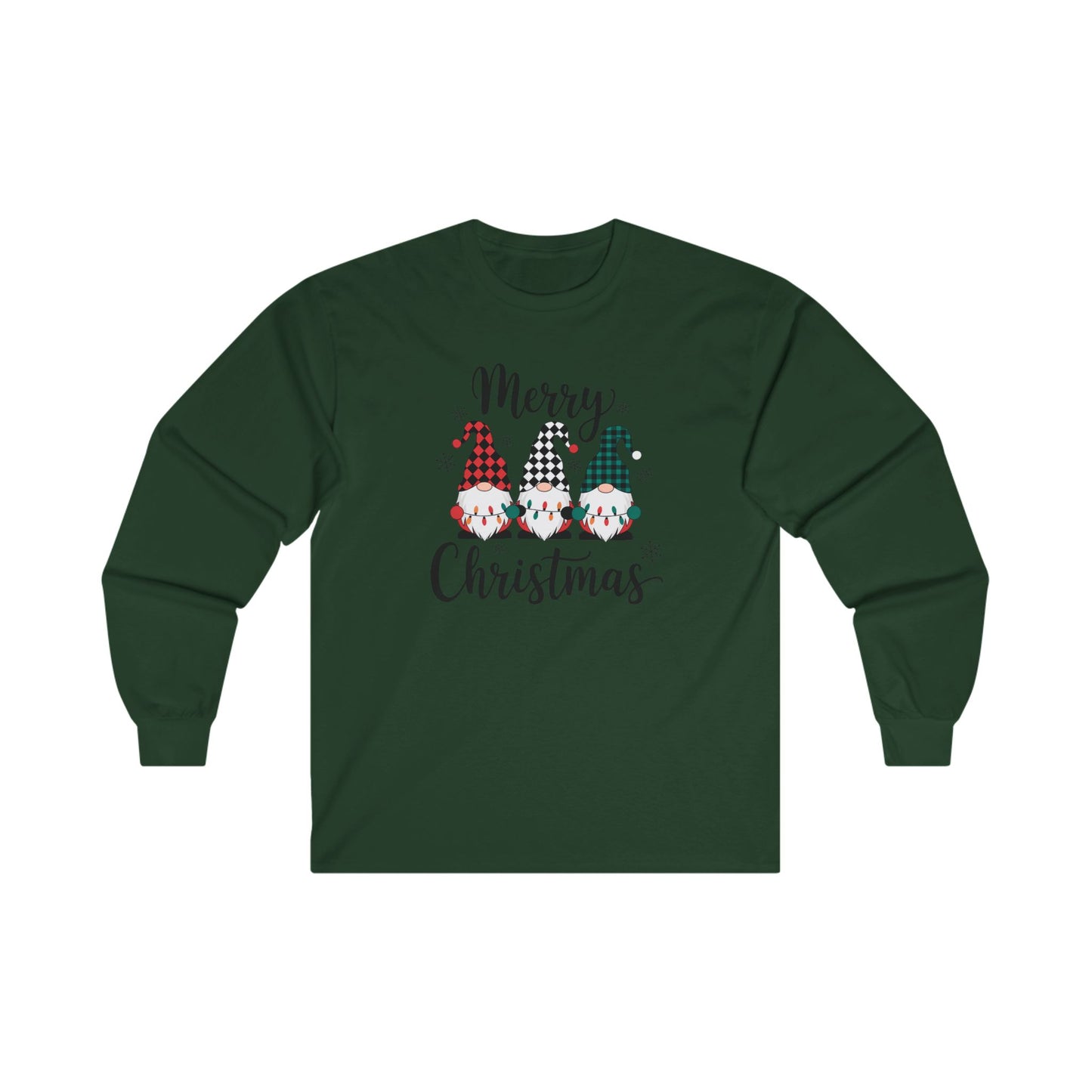Merry Christmas 3elfs- Unisex Long Sleeve Tee - Fall Vibes, Perfect for Christmas Celebrations