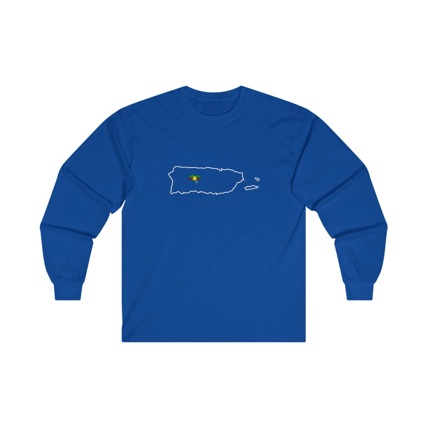 Utuado, PR Map (White: outline) - Unisex Long Sleeve Tee