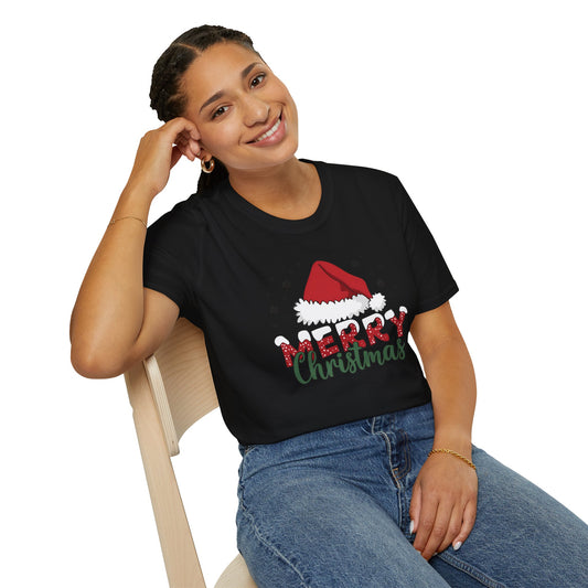 Merry Christmas hat - Unisex Softstyle T-Shirt