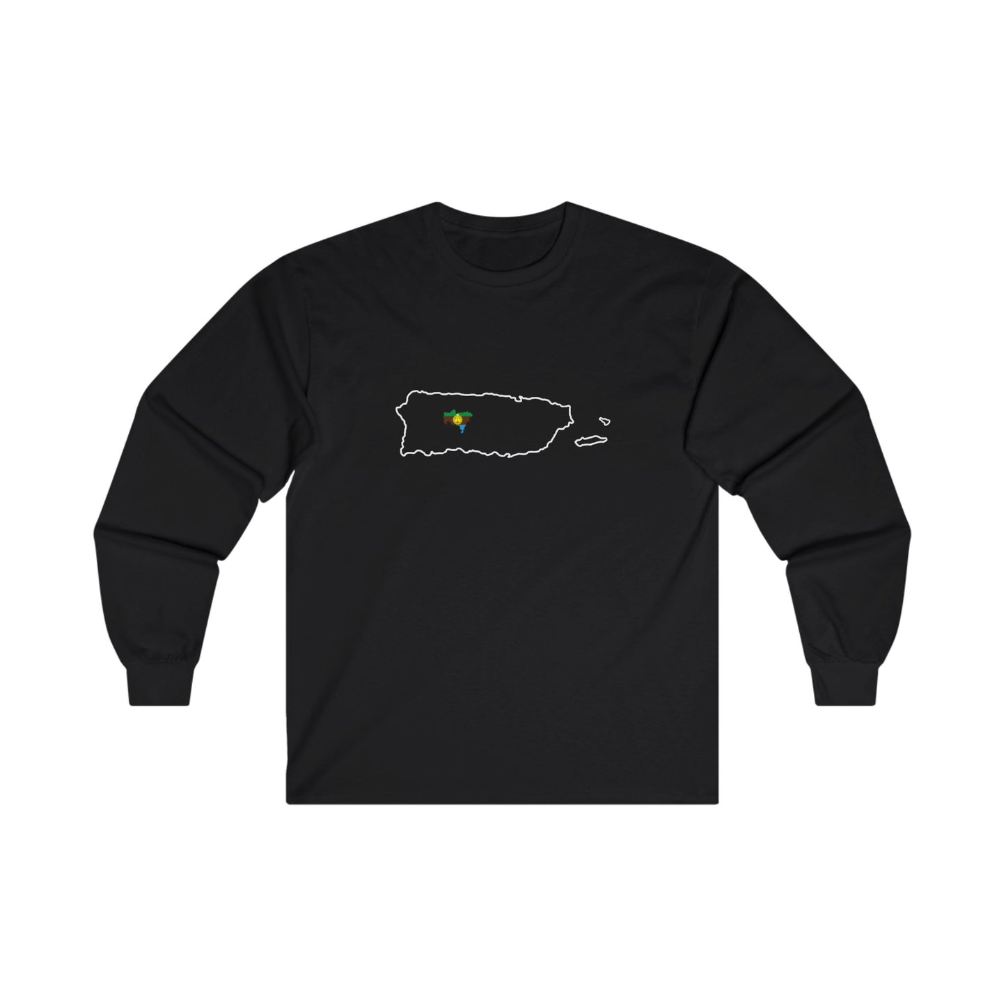 Utuado, PR Map (White: outline) - Unisex Long Sleeve Tee