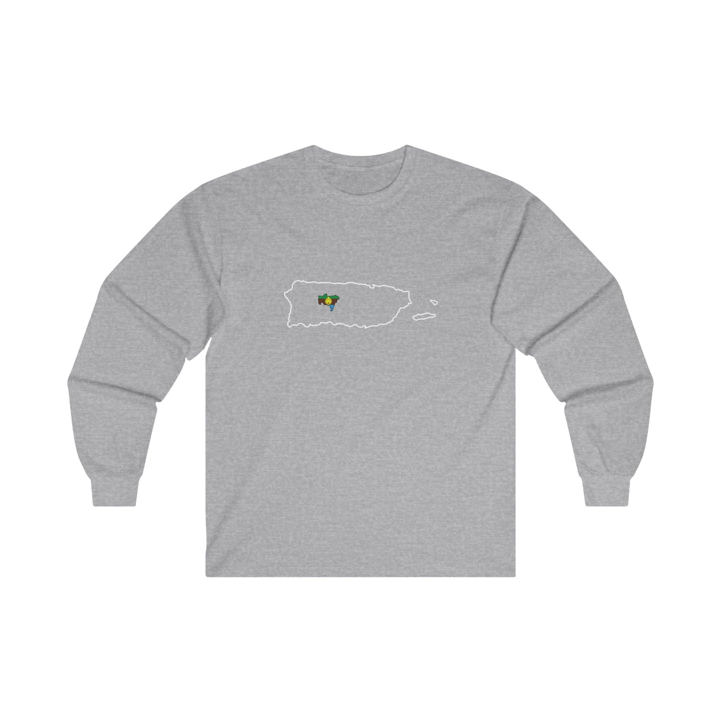 Utuado, PR Map (White: outline) - Unisex Long Sleeve Tee