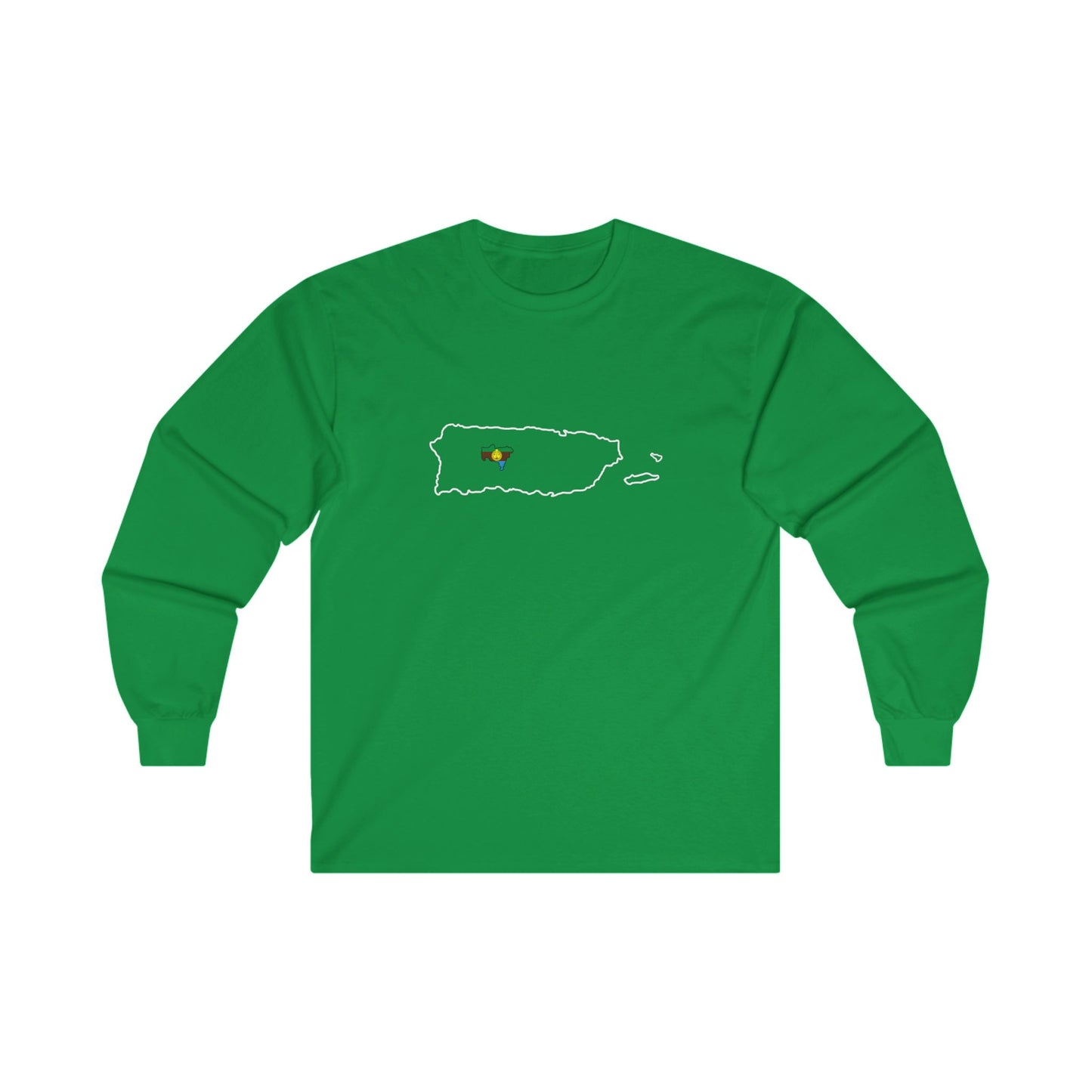 Utuado, PR Map (White: outline) - Unisex Long Sleeve Tee