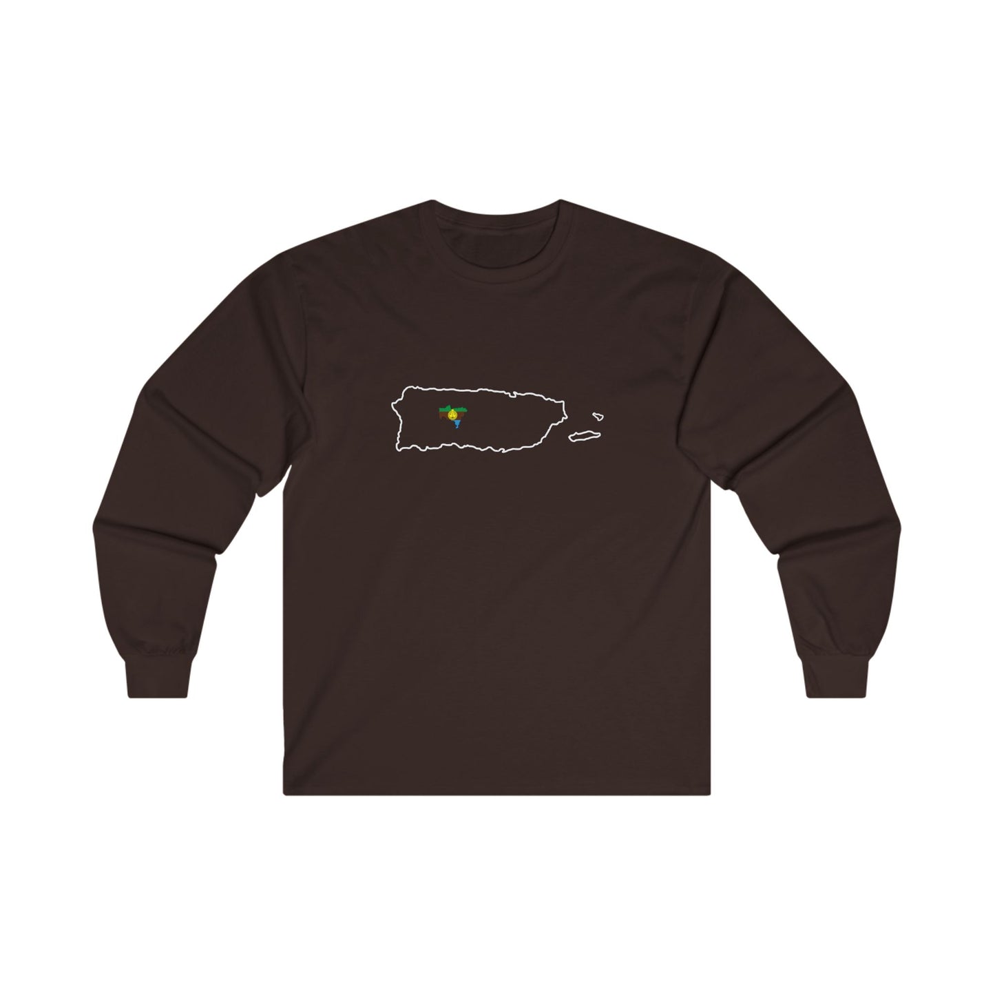 Utuado, PR Map (White: outline) - Unisex Long Sleeve Tee