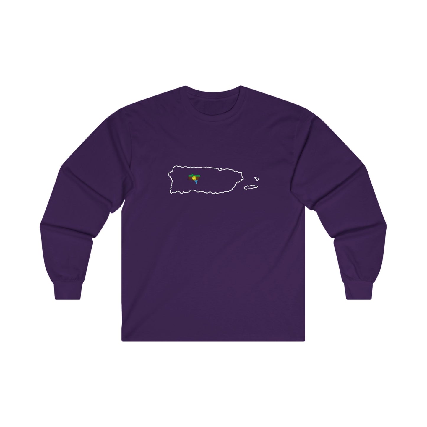 Utuado, PR Map (White: outline) - Unisex Long Sleeve Tee