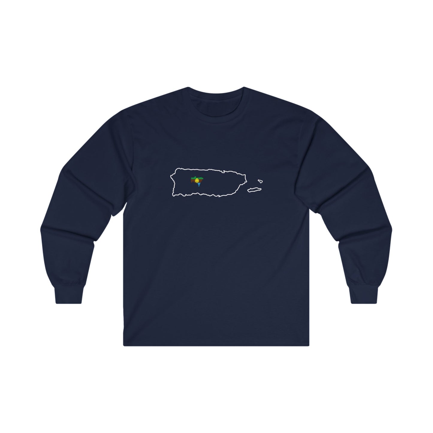 Utuado, PR Map (White: outline) - Unisex Long Sleeve Tee
