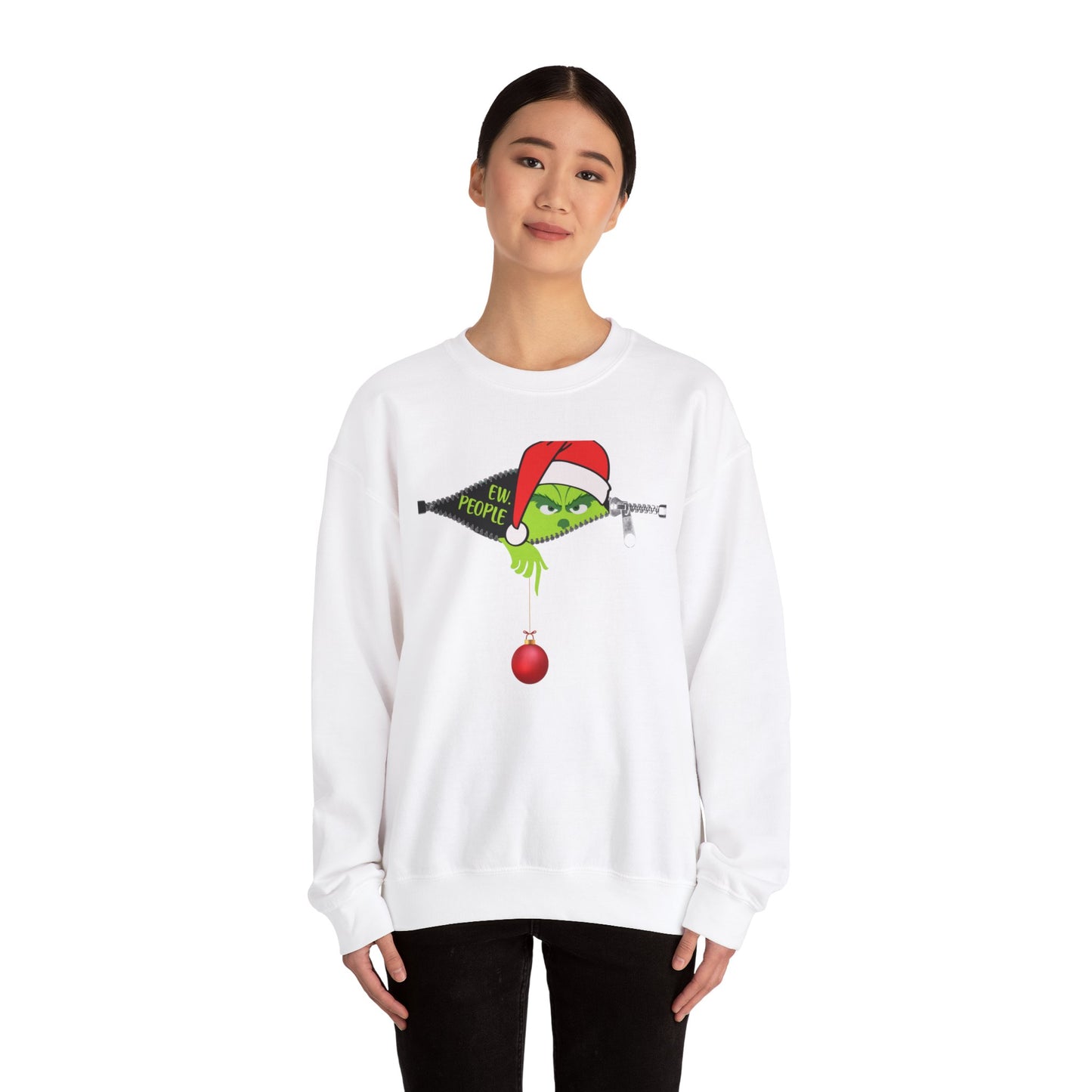 Grinch zipper Christmas - Unisex Heavy Blend™ Crewneck Sweatshirt
