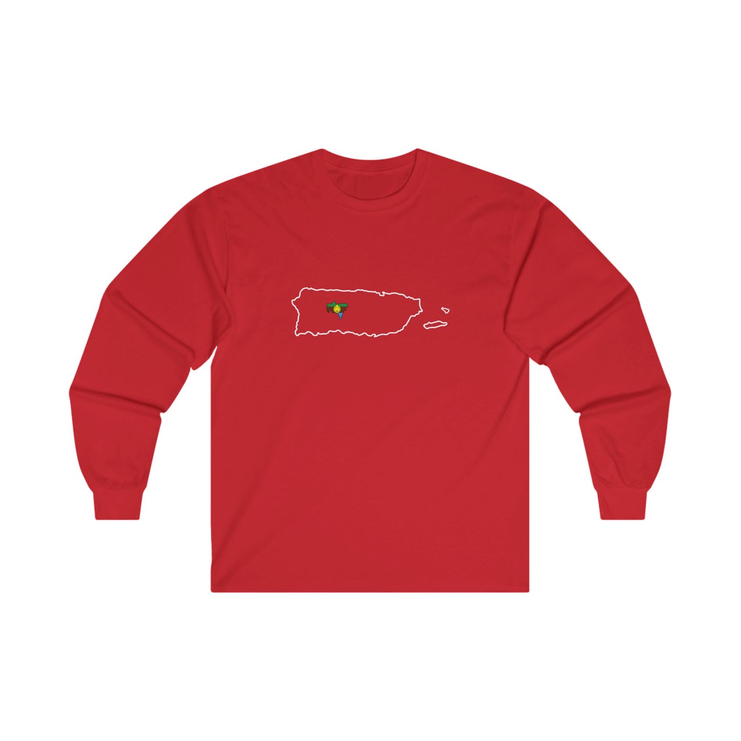 Utuado, PR Map (White: outline) - Unisex Long Sleeve Tee