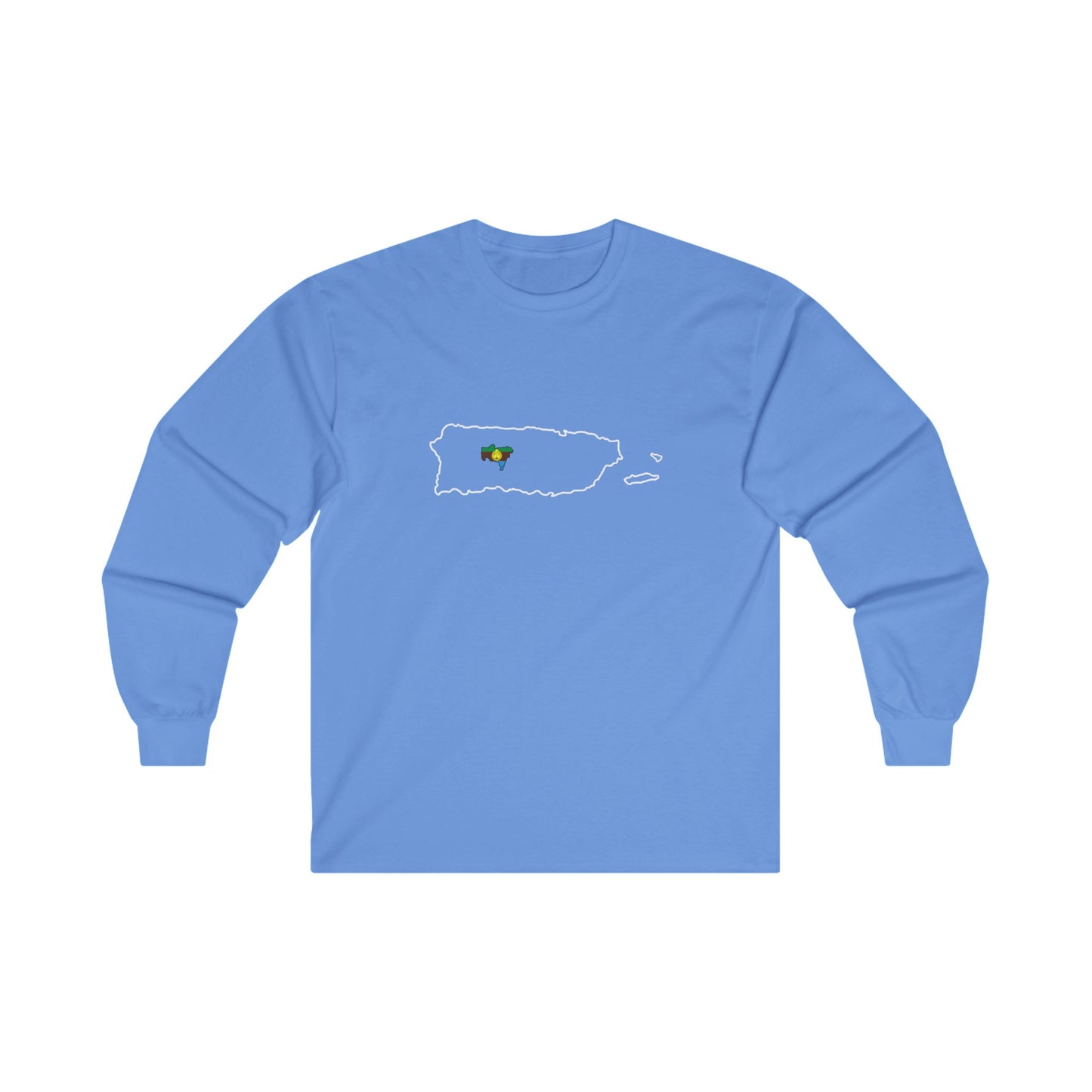 Utuado, PR Map (White: outline) - Unisex Long Sleeve Tee