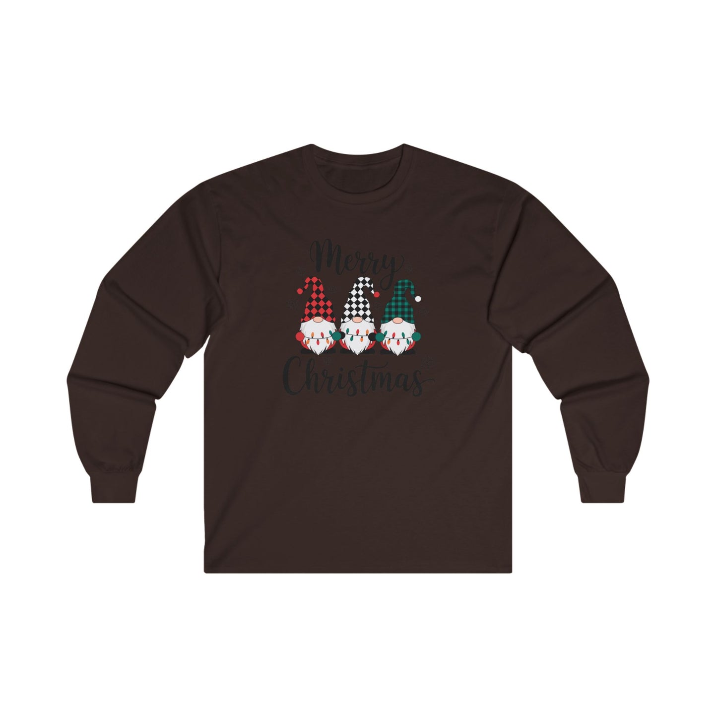 Merry Christmas 3elfs- Unisex Long Sleeve Tee - Fall Vibes, Perfect for Christmas Celebrations