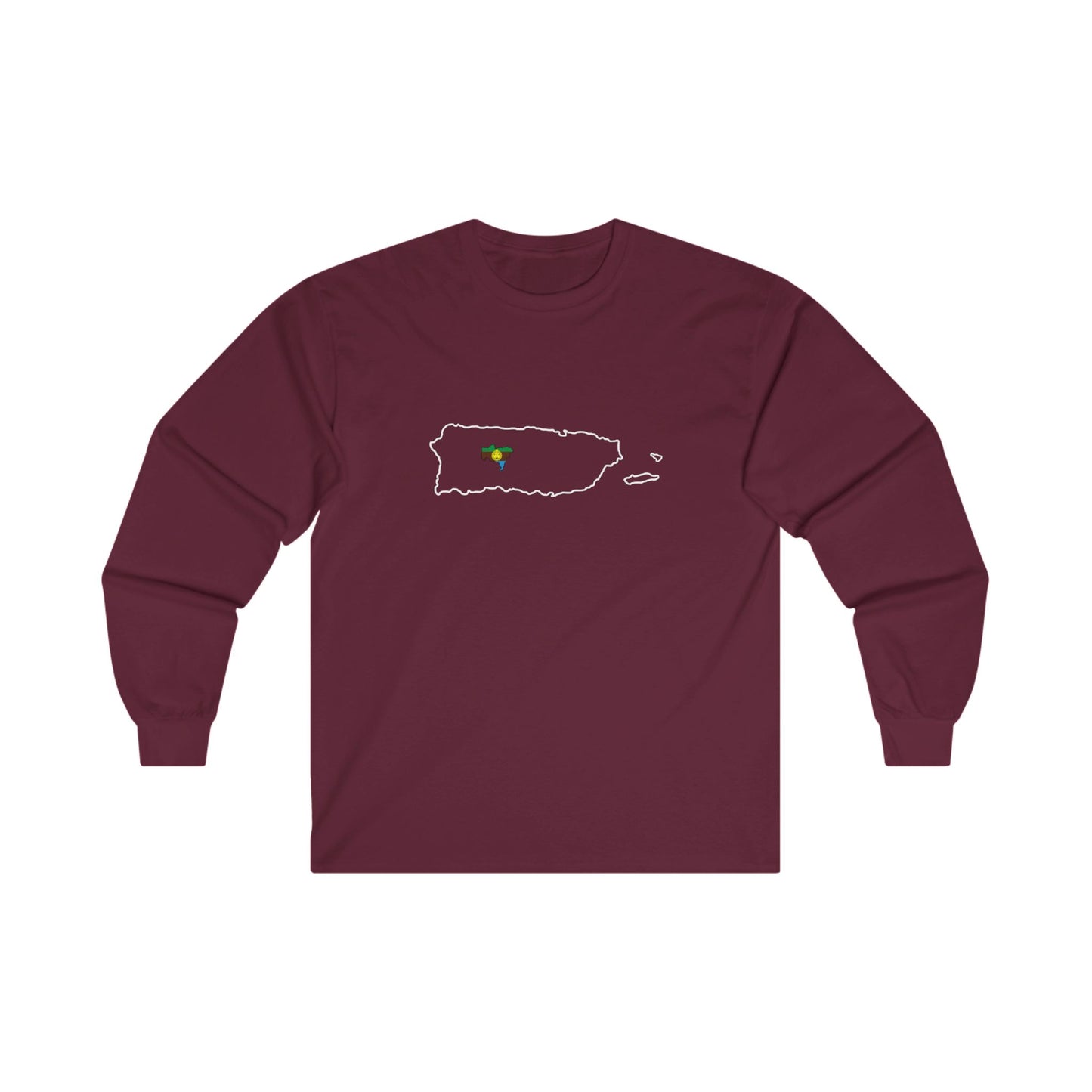 Utuado, PR Map (White: outline) - Unisex Long Sleeve Tee