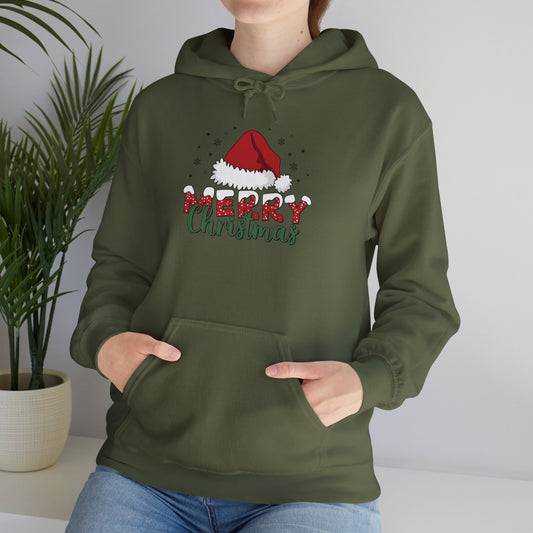 Merry Christmas hat - Unisex Hoodie for Fall Celebrations